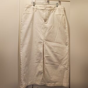 Lane Bryant Cream Denim Skirt